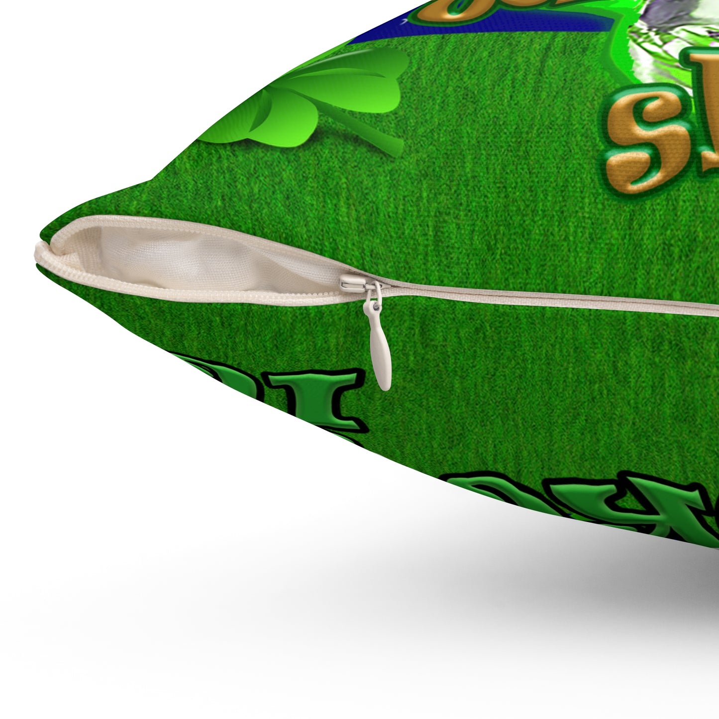celtics logo - Spun Polyester Square Pillow - ('snoops' background)
