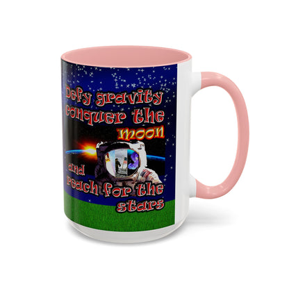 defy conquer reach - Accent Mug ('snoops' background)