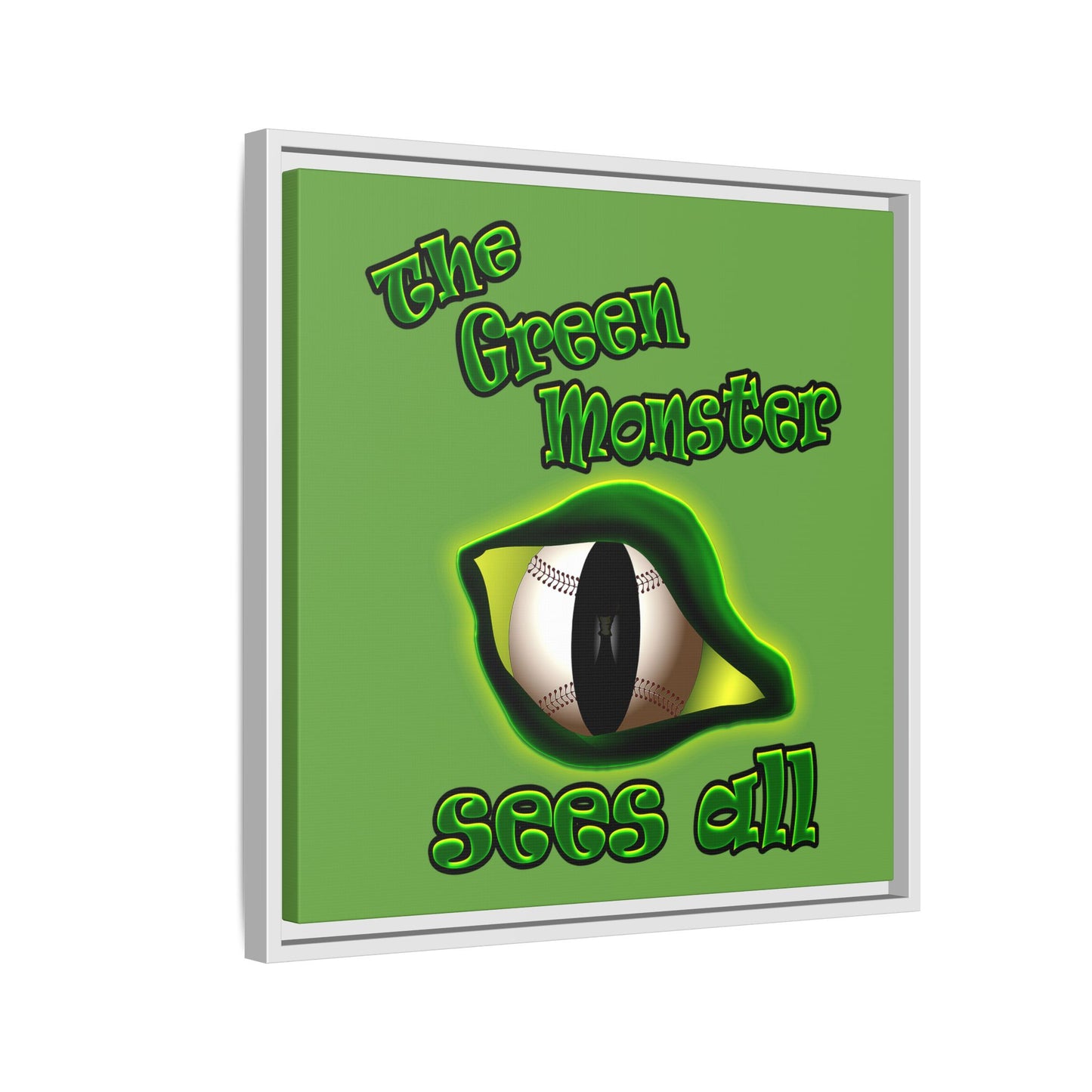 green monster - framed canvas art (green)