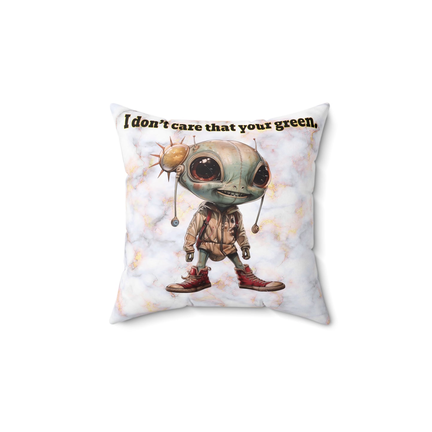 I don't care that your grey - Spun Polyester Square Pillow - (white marble)