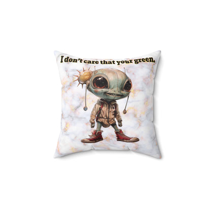 I don't care that your grey - Spun Polyester Square Pillow - (white marble)