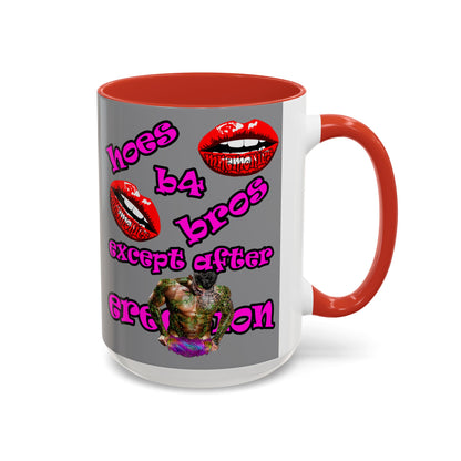 hoes b4 bros - Accent Mug (grey)