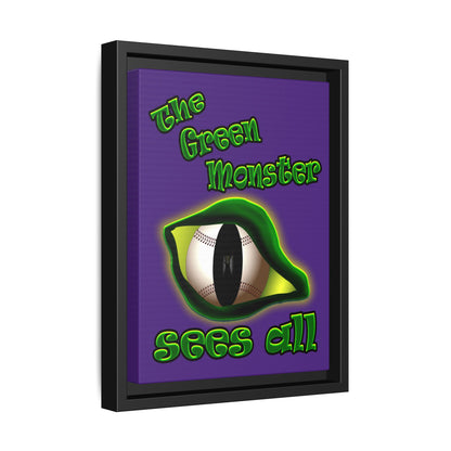 green monster - framed canvas art (purple)