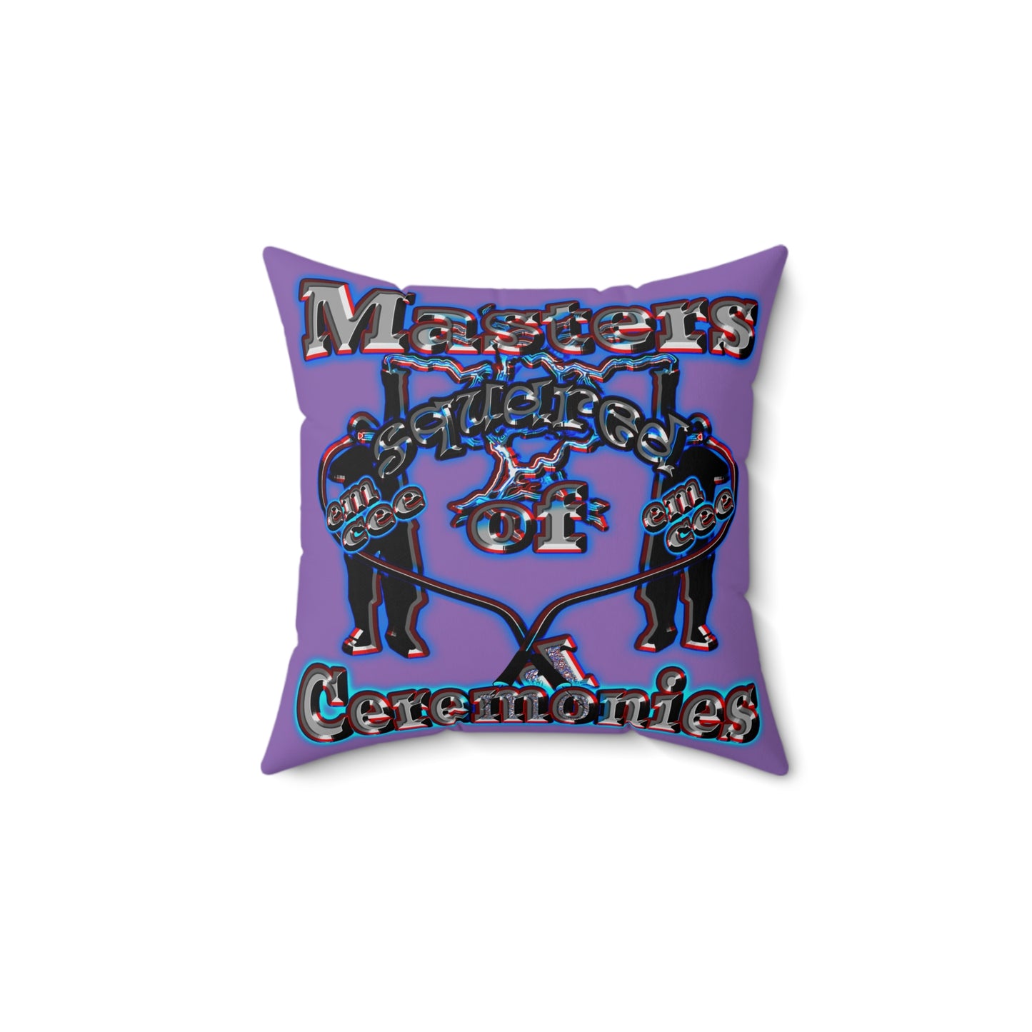 em cee squared - Spun Polyester Square Pillow - (light purple)