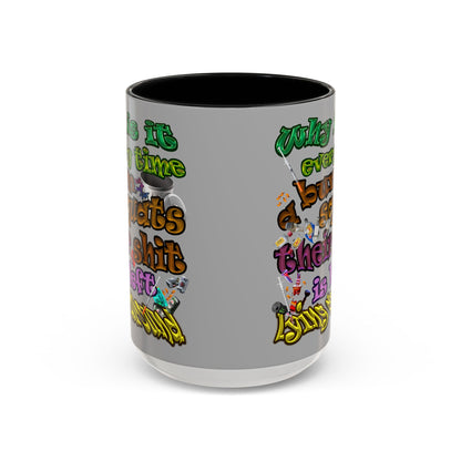 the bum's shit - Accent Mug (light grey)