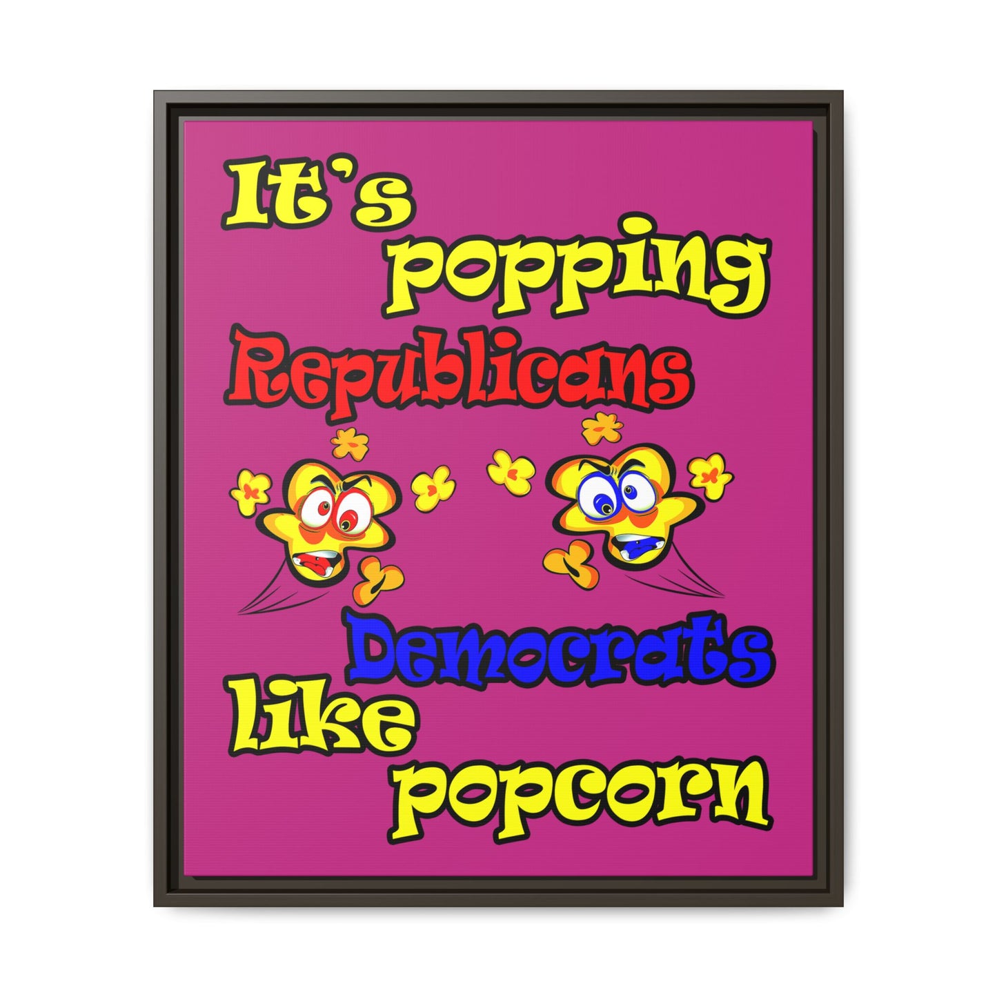 popping like popcorn - framed canvas art (pink)