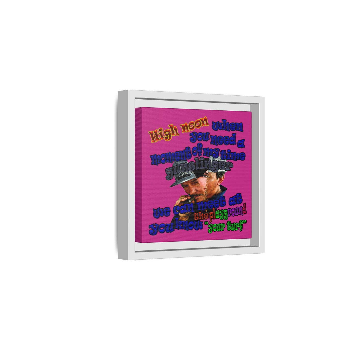 high noon - framed canvas art (pink)