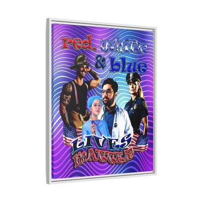 rw&b lives matter - framed canvas art (purple wave)