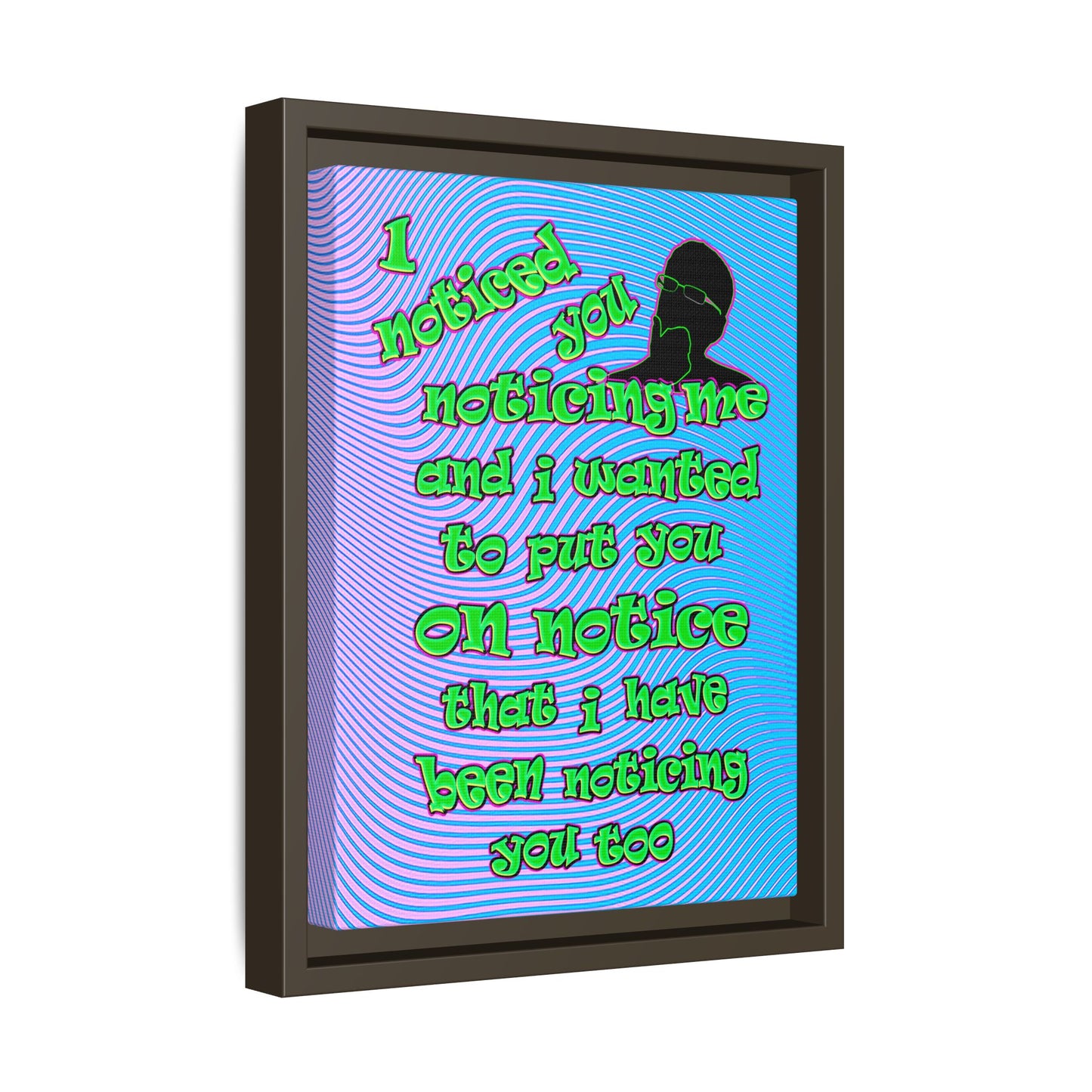 noticed you noticing - framed canvas art (light blue-purple wave)