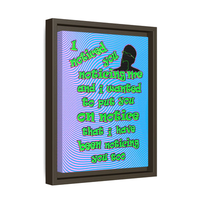 noticed you noticing - framed canvas art (light blue-purple wave)