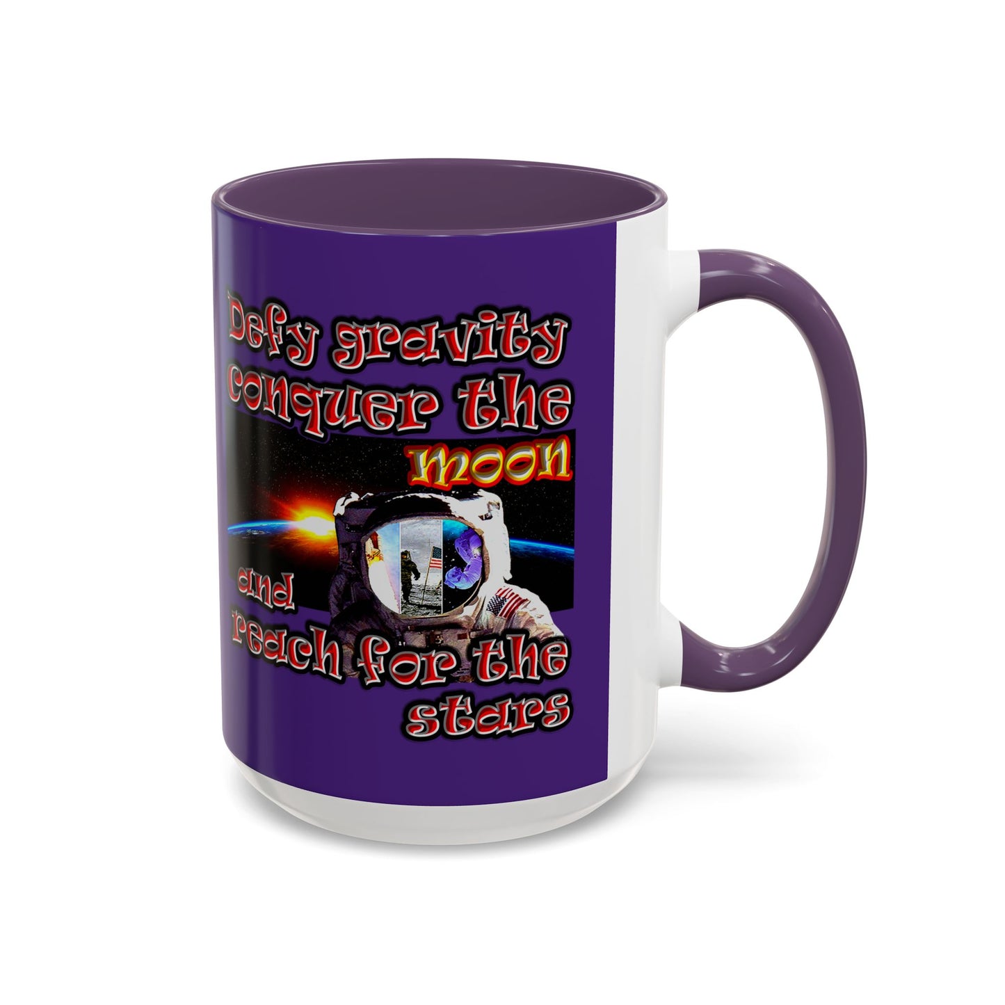 defy conquer reach - Accent Mug (purple)