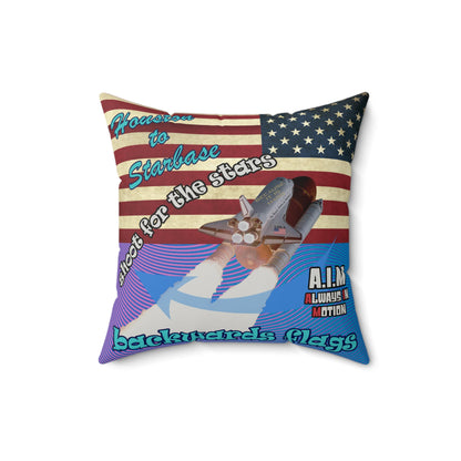 shoot for the stars - Faux Suede Square Pillow - (light blue-purple wave)