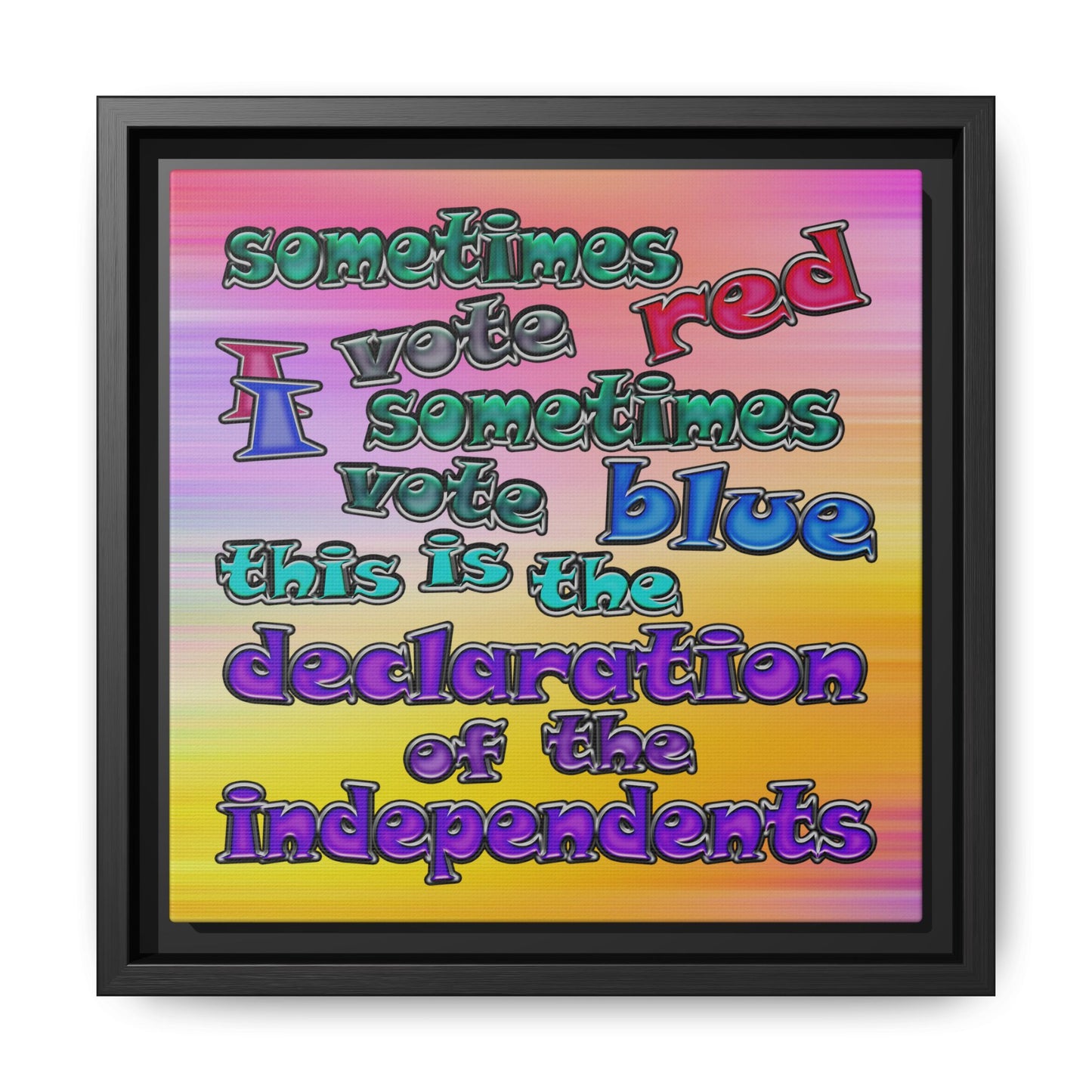 declaration of the independents - framed canvas art (color blur)