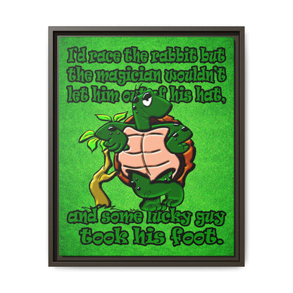 turtle race - framed canvas art (green turf)