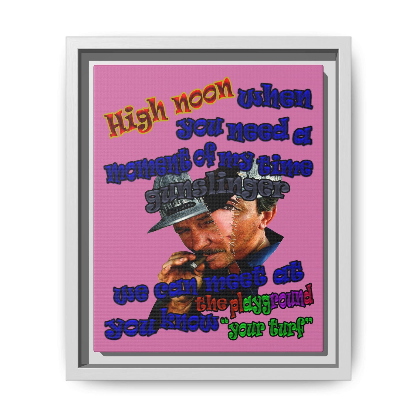 high noon - framed canvas art (light pink)