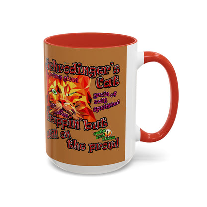 schrodinger's cat - Accent Mug (light brown)