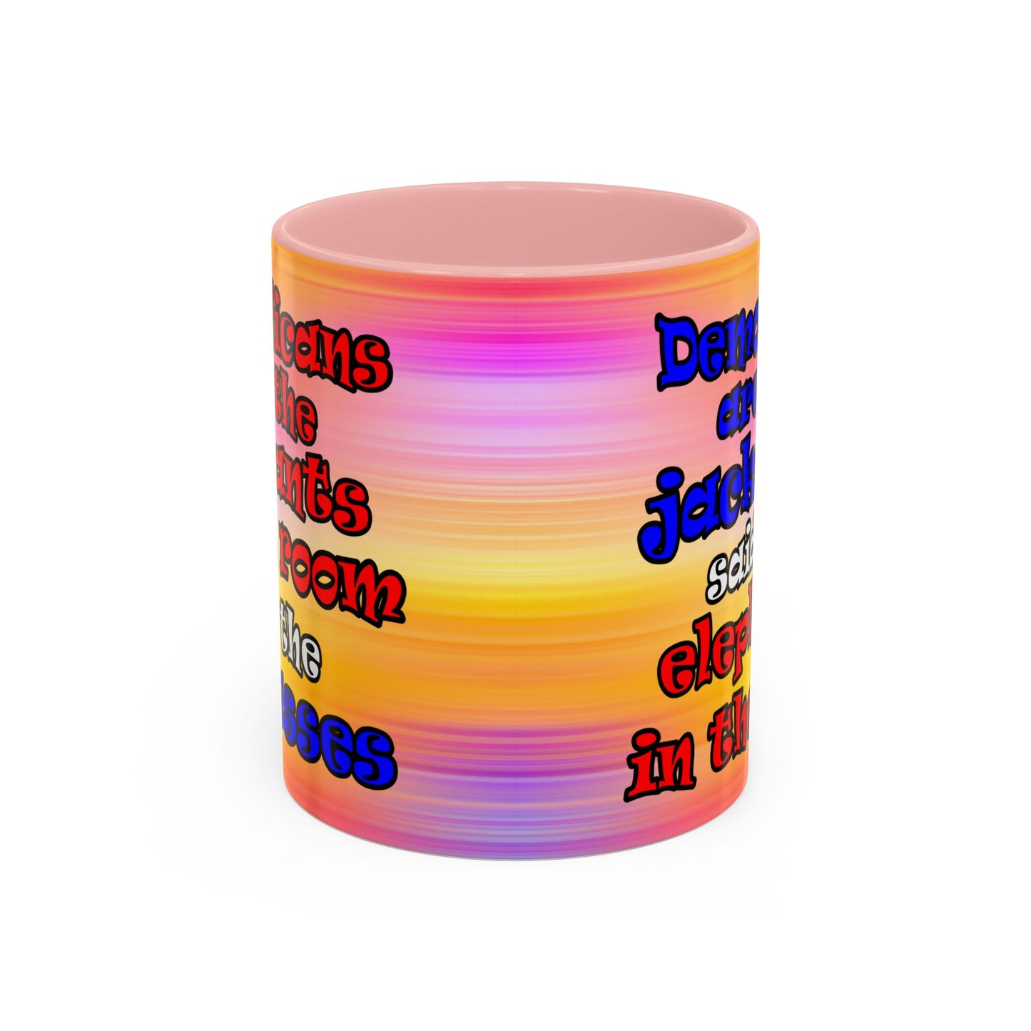 donkeys and elephants - Accent Mug (color blur)