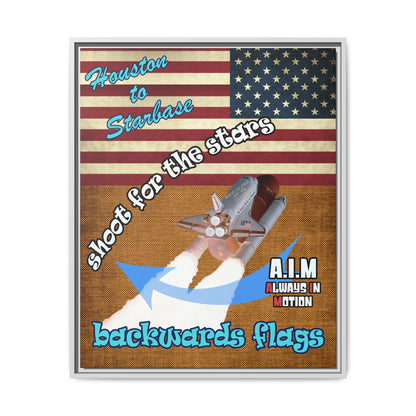 shoot for the stars - framed canvas art (brown papyrus)