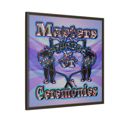 em cee squared - framed canvas art (light blue-pink wave)