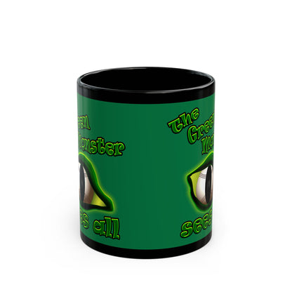 green monster - Black Mug (dark green)