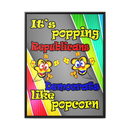 popping like popcorn - framed canvas art (rainbow split)