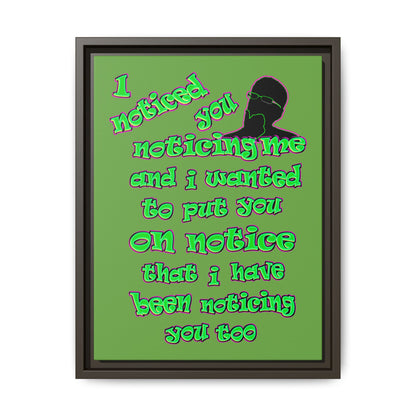 noticed you noticing - framed canvas art (green)