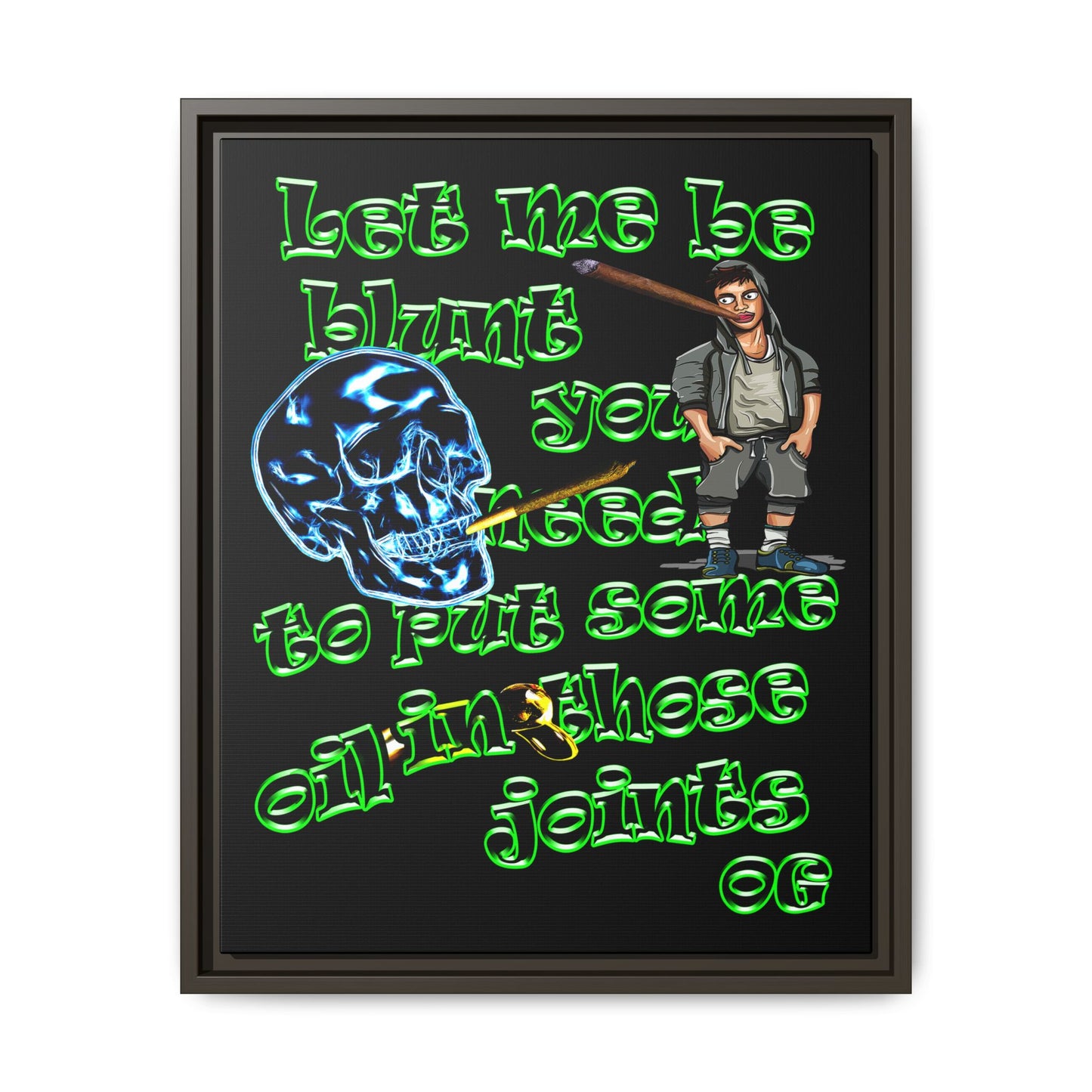 og - framed canvas art (black)