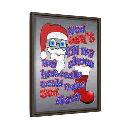 santa's shoes - framed canvas art (brushed nickel)