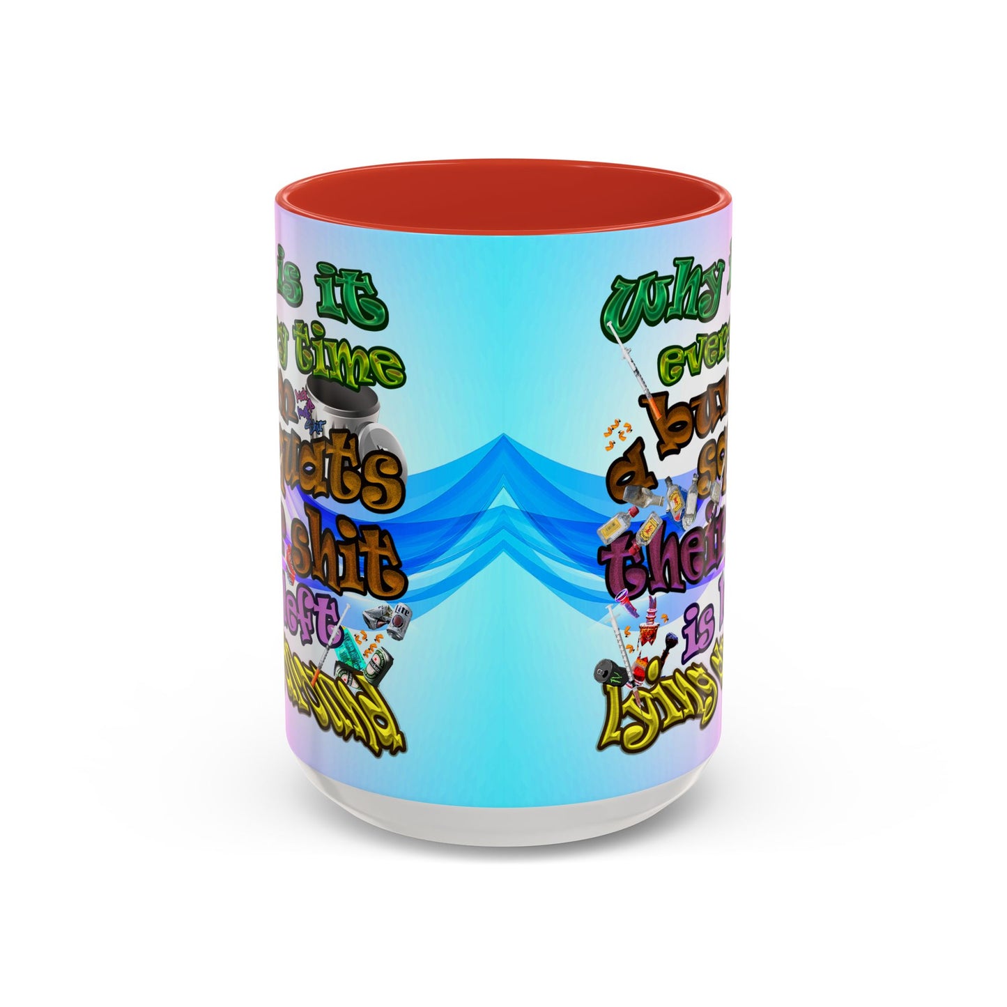 the bum's shit - Accent Mug (light blue-pink wave)