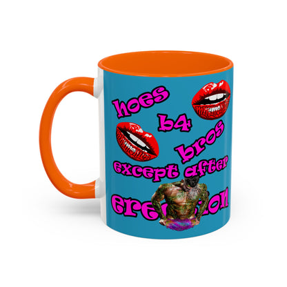 hoes b4 bros - Accent Mug (turquoise)