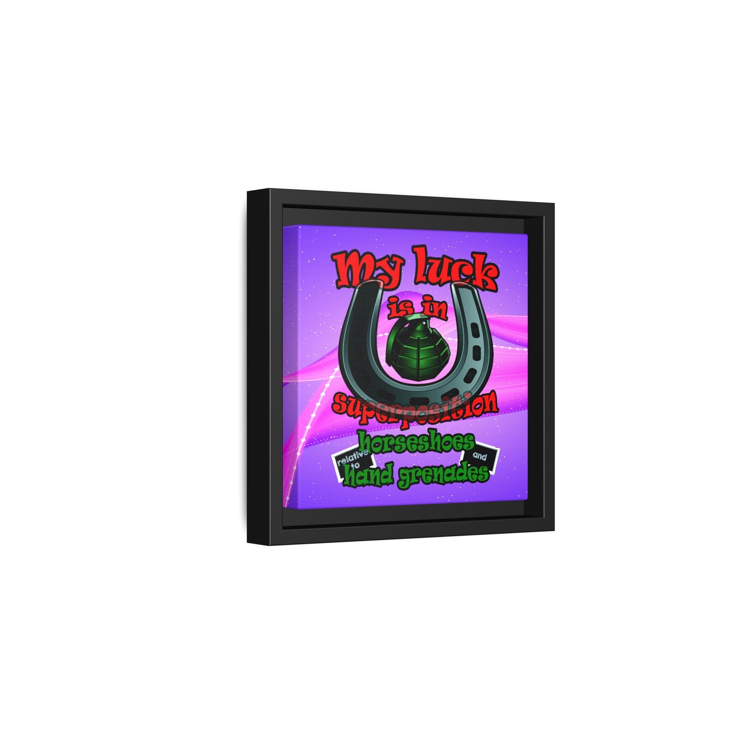 my luck - framed canvas art (purple-pink wave)
