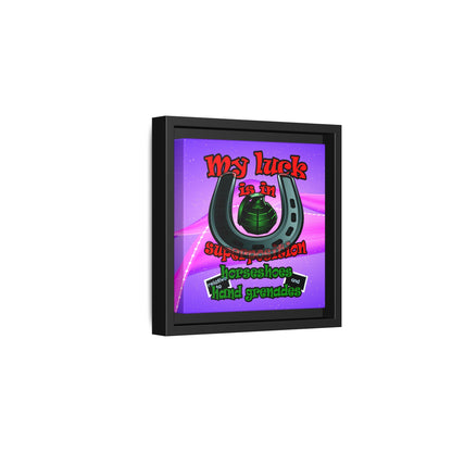 my luck - framed canvas art (purple-pink wave)
