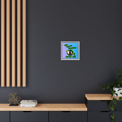 green monster - framed canvas art (light blue-purple wave)