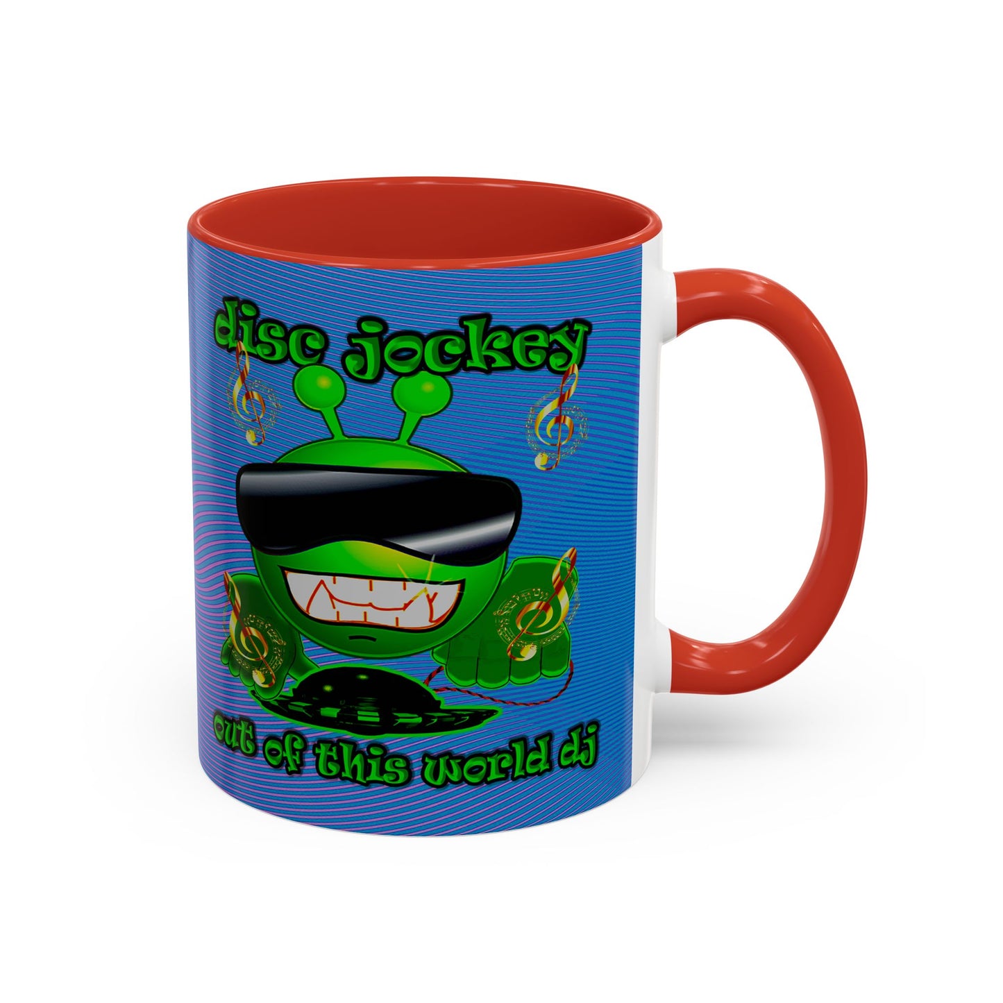 disc jockey - Accent Mug (light blue-purple wave)