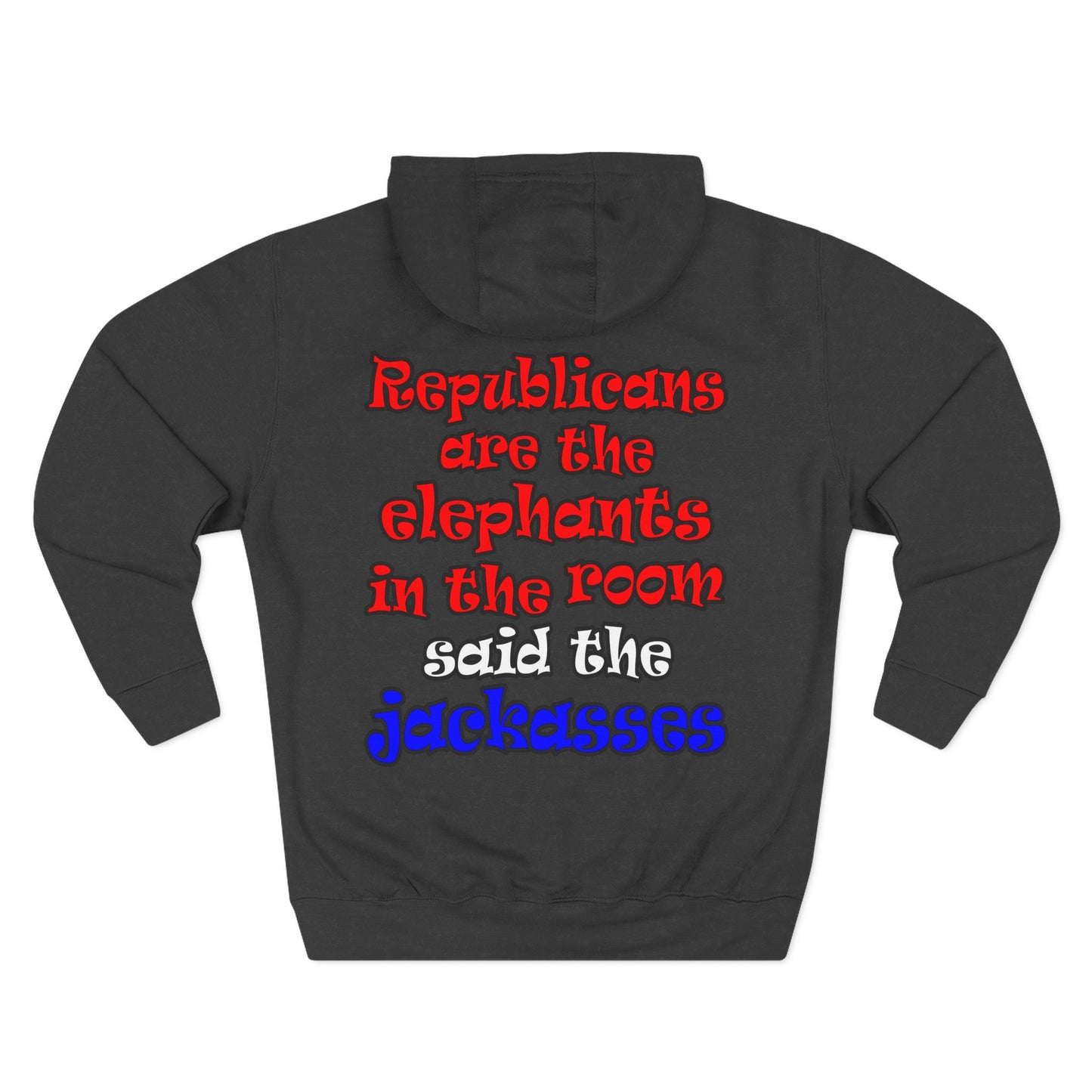 donkeys and elephants - Three-Panel Fleece Hoodie