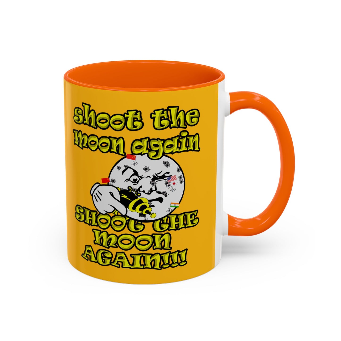 shoot the moon again - Accent Mug (yellow)