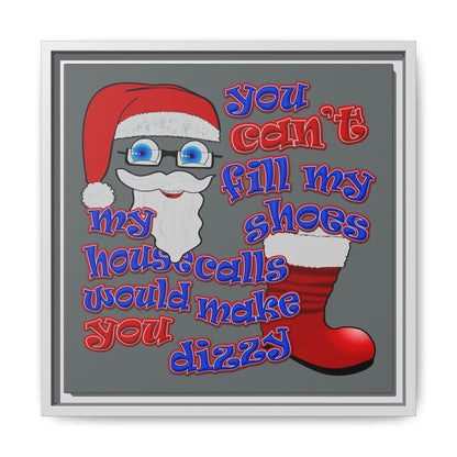santa's shoes - framed canvas art (dark grey)