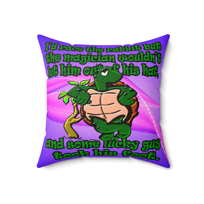 turtle race - Faux Suede Square Pillow - (purple-pink wave)