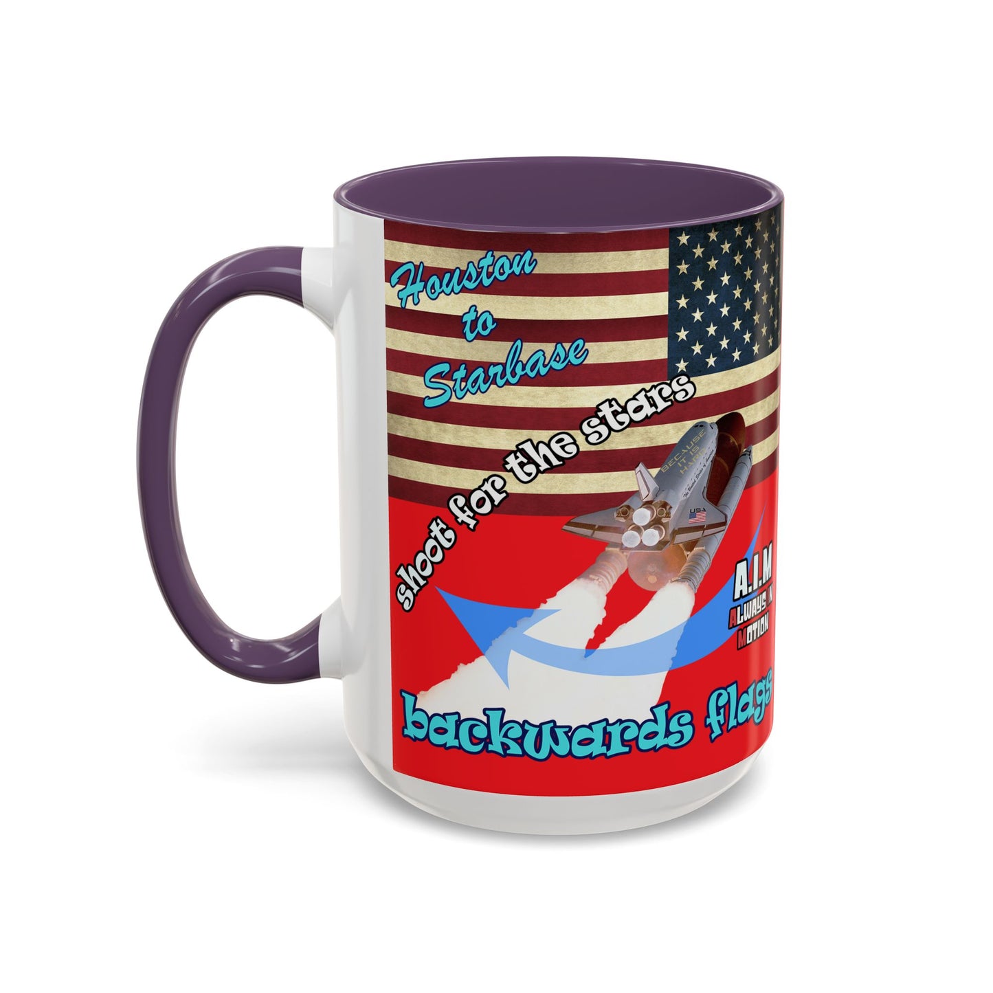 shoot for the stars - Accent Mug (red)
