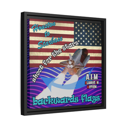 shoot for the stars - framed canvas art (purple wave)