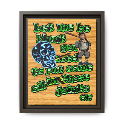 og - framed canvas art (butterscotch wood finish)