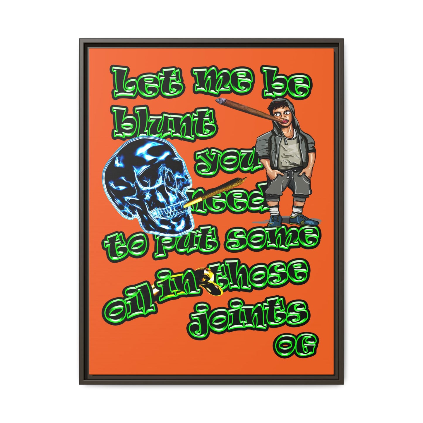 og - framed canvas art (orange)