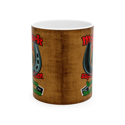 my luck - White Mug (brown papyrus)