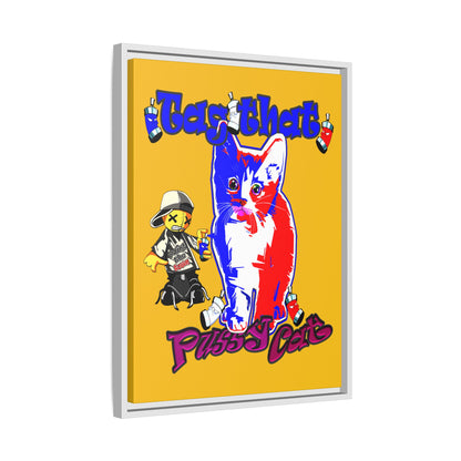 tag that - framed canvas art (yellow)