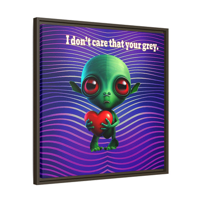 I don't care that your grey - framed canvas art (purple wave)
