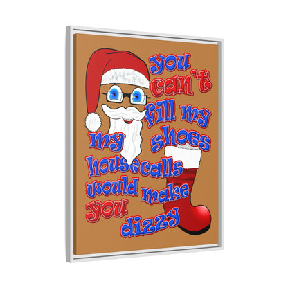 santa's shoes - framed canvas art (light brown)