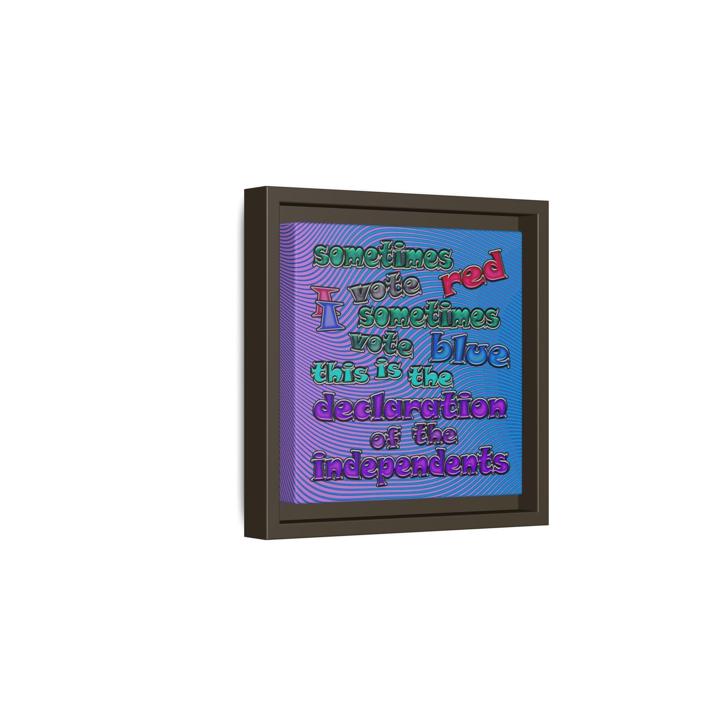 declaration of the independents - framed canvas art (light blue-purple wave)
