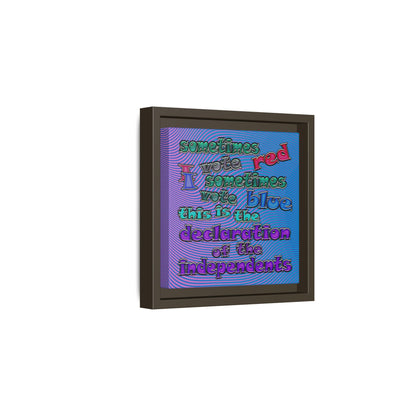 declaration of the independents - framed canvas art (light blue-purple wave)