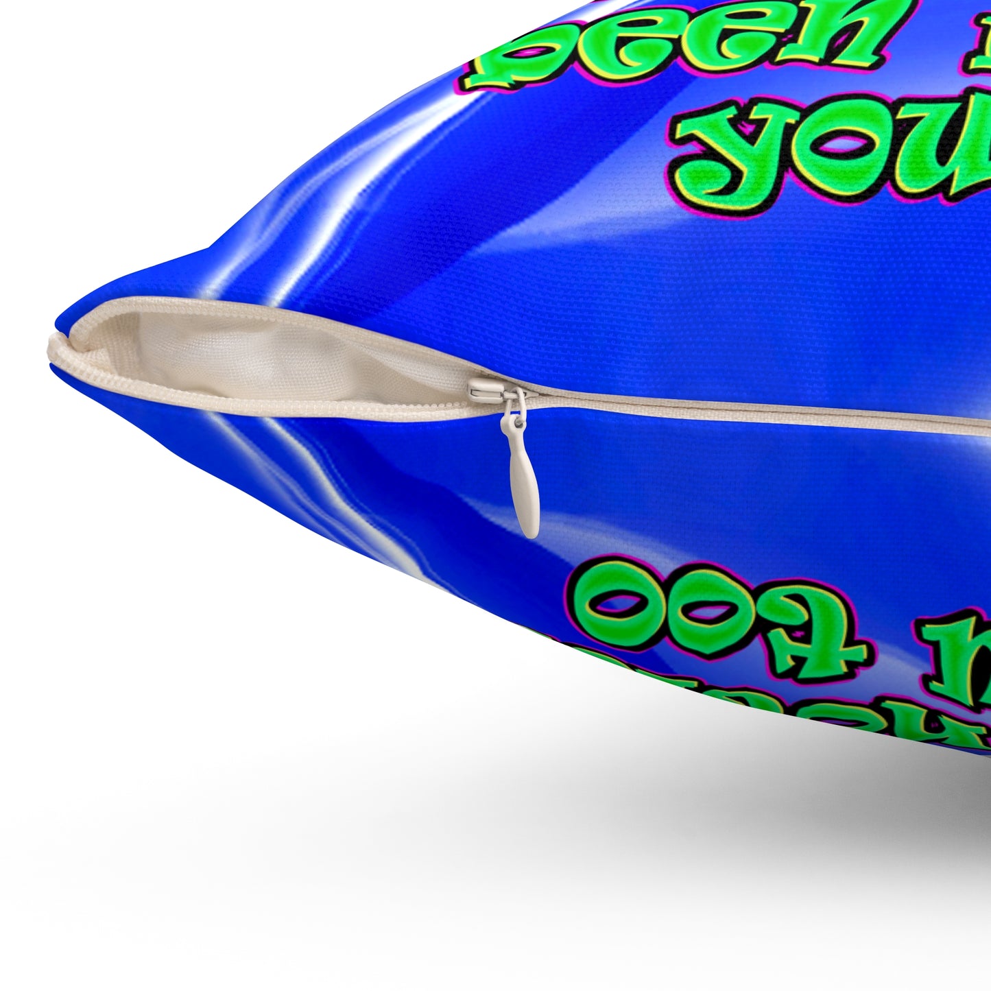 noticed you noticing - Spun Polyester Square Pillow - (blue-white wave)