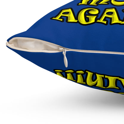 shoot the moon again - Spun Polyester Square Pillow - (dark blue)